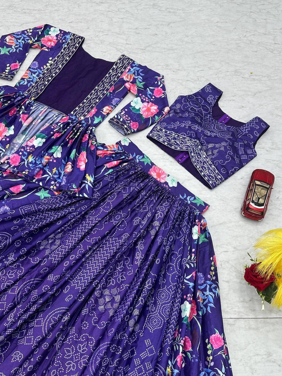 Pc-534 Chinon Blue Affordable lehengha choli wholesaler in India